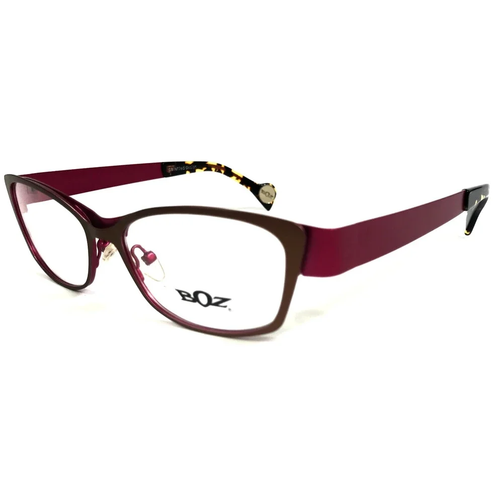 BOZ Eyeglasses Frames WALLIS 9284 Brown Fuchsia Cat Eye Full Rim 52-15-135